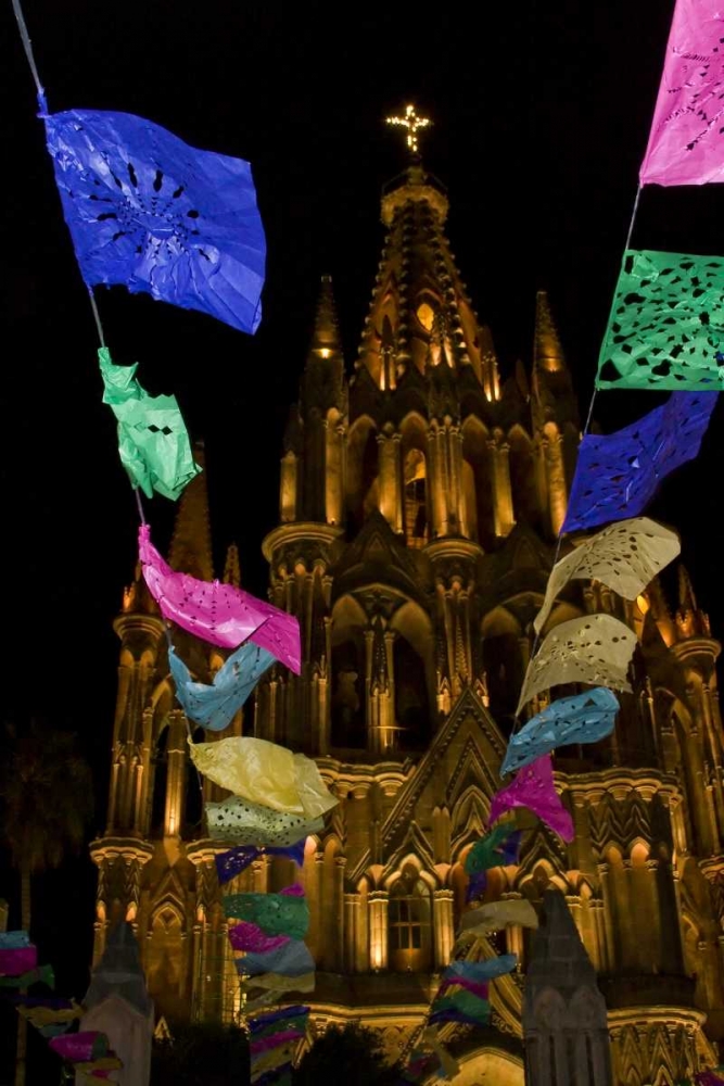 Mexico Festival banners in front of a church